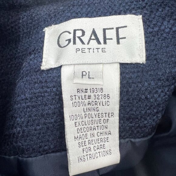 Graff Petite Large PL Patchwork Jacket Blue Embroidered Floral Embellished Lined - Picture 3 of 12